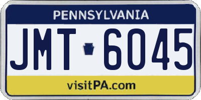 PA license plate JMT6045