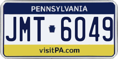 PA license plate JMT6049