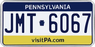 PA license plate JMT6067