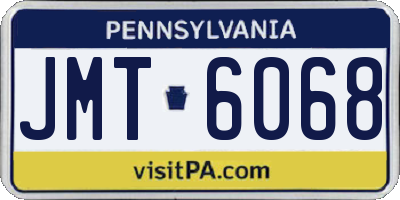 PA license plate JMT6068