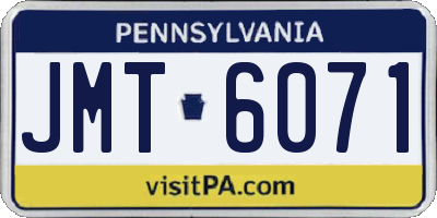 PA license plate JMT6071