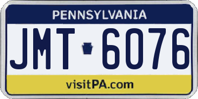 PA license plate JMT6076