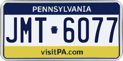 PA license plate JMT6077