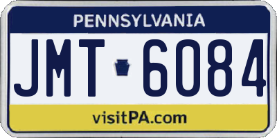 PA license plate JMT6084
