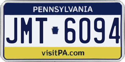 PA license plate JMT6094