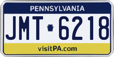 PA license plate JMT6218