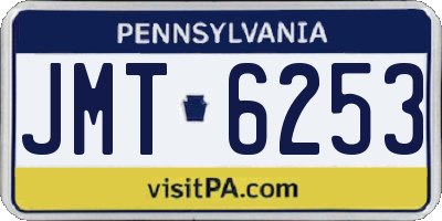 PA license plate JMT6253
