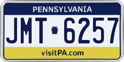 PA license plate JMT6257