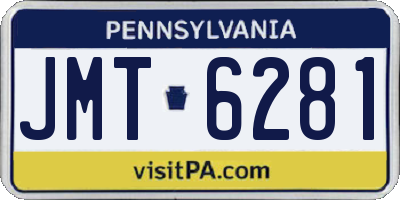 PA license plate JMT6281
