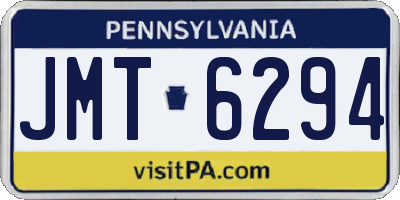 PA license plate JMT6294