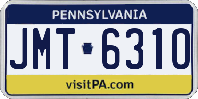 PA license plate JMT6310