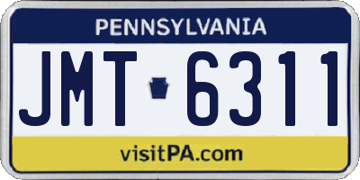 PA license plate JMT6311