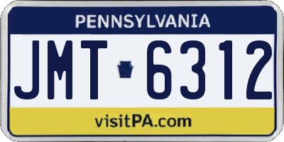 PA license plate JMT6312