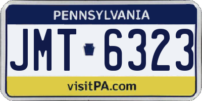 PA license plate JMT6323