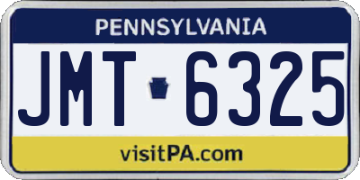 PA license plate JMT6325