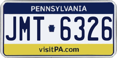 PA license plate JMT6326