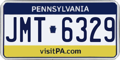 PA license plate JMT6329