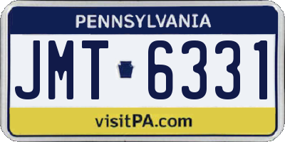 PA license plate JMT6331