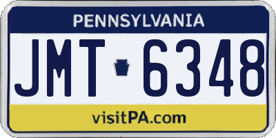 PA license plate JMT6348