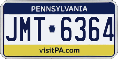 PA license plate JMT6364