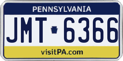 PA license plate JMT6366