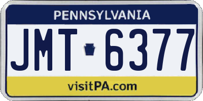 PA license plate JMT6377