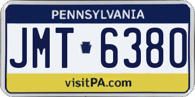 PA license plate JMT6380