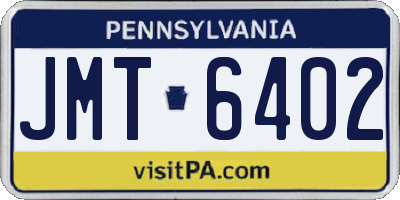 PA license plate JMT6402