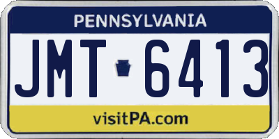 PA license plate JMT6413