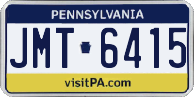 PA license plate JMT6415