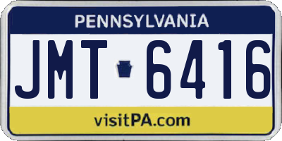 PA license plate JMT6416