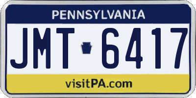 PA license plate JMT6417