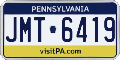 PA license plate JMT6419