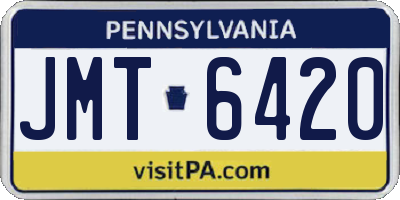 PA license plate JMT6420