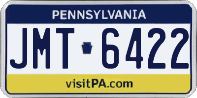 PA license plate JMT6422