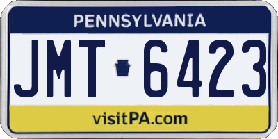 PA license plate JMT6423