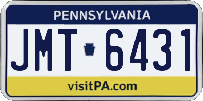 PA license plate JMT6431