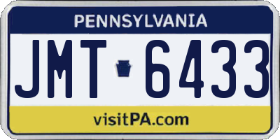 PA license plate JMT6433