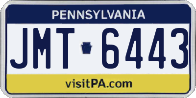 PA license plate JMT6443