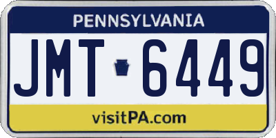 PA license plate JMT6449