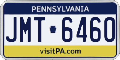 PA license plate JMT6460