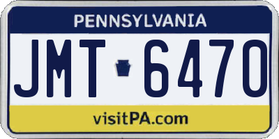 PA license plate JMT6470