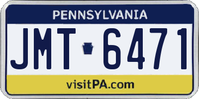 PA license plate JMT6471