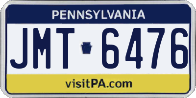 PA license plate JMT6476