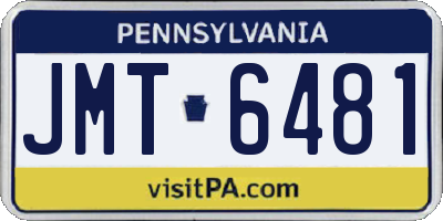 PA license plate JMT6481