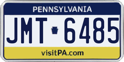 PA license plate JMT6485