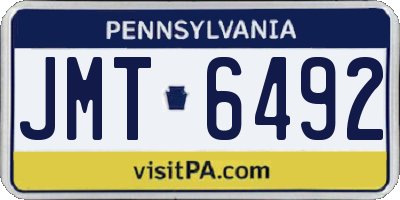 PA license plate JMT6492