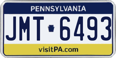 PA license plate JMT6493