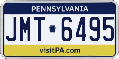 PA license plate JMT6495