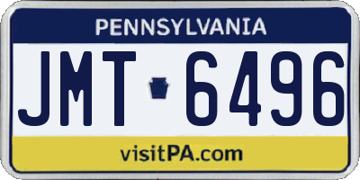 PA license plate JMT6496